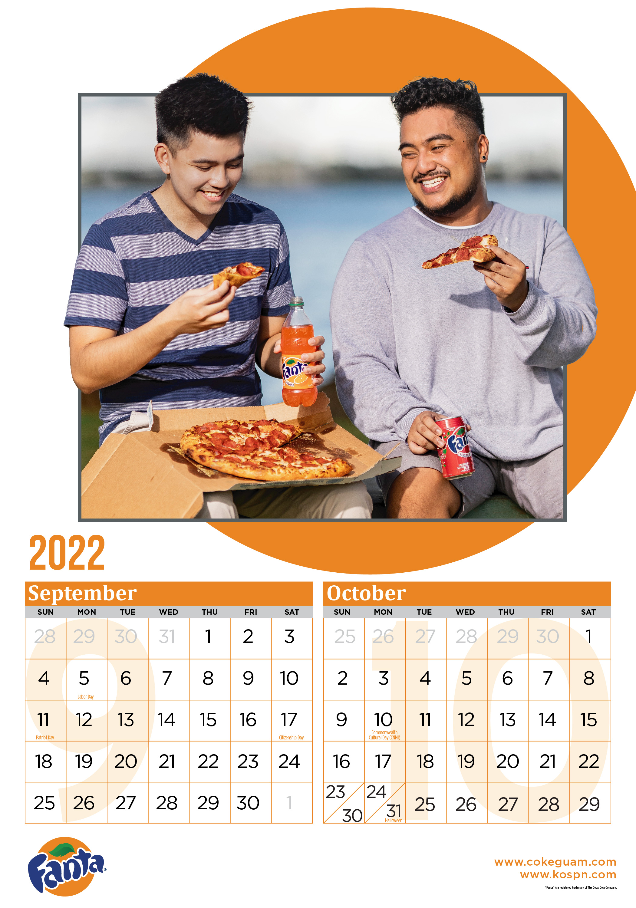 2022 Coca-Cola Calendar  September-October